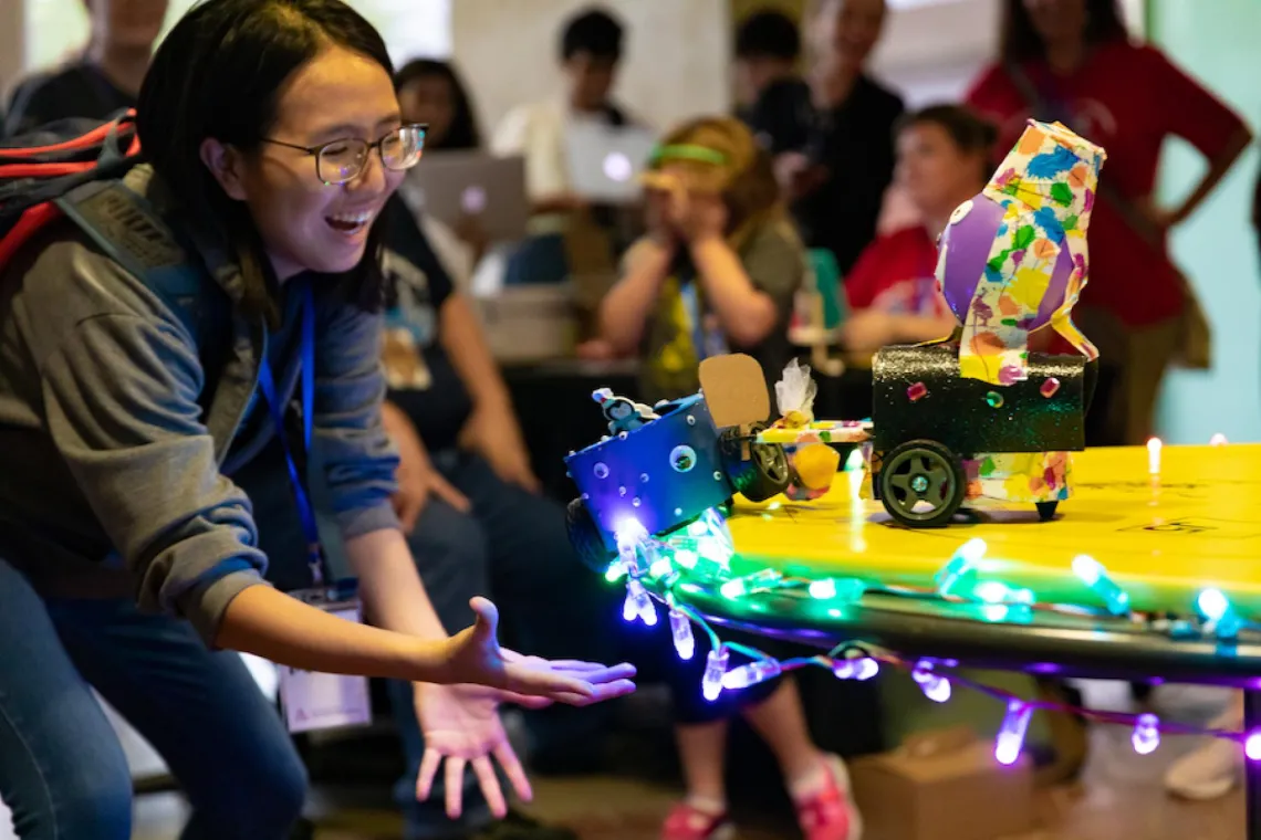 Robot on a table at Hackathon